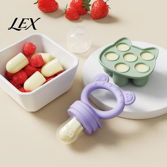 Baby Led Weaning Supplies Silicone Fruit Feeder/Mold, Food Training Teething Relief Pacifier, Easy Grade Feeder to Hold Safe Chewer for Infants Travel