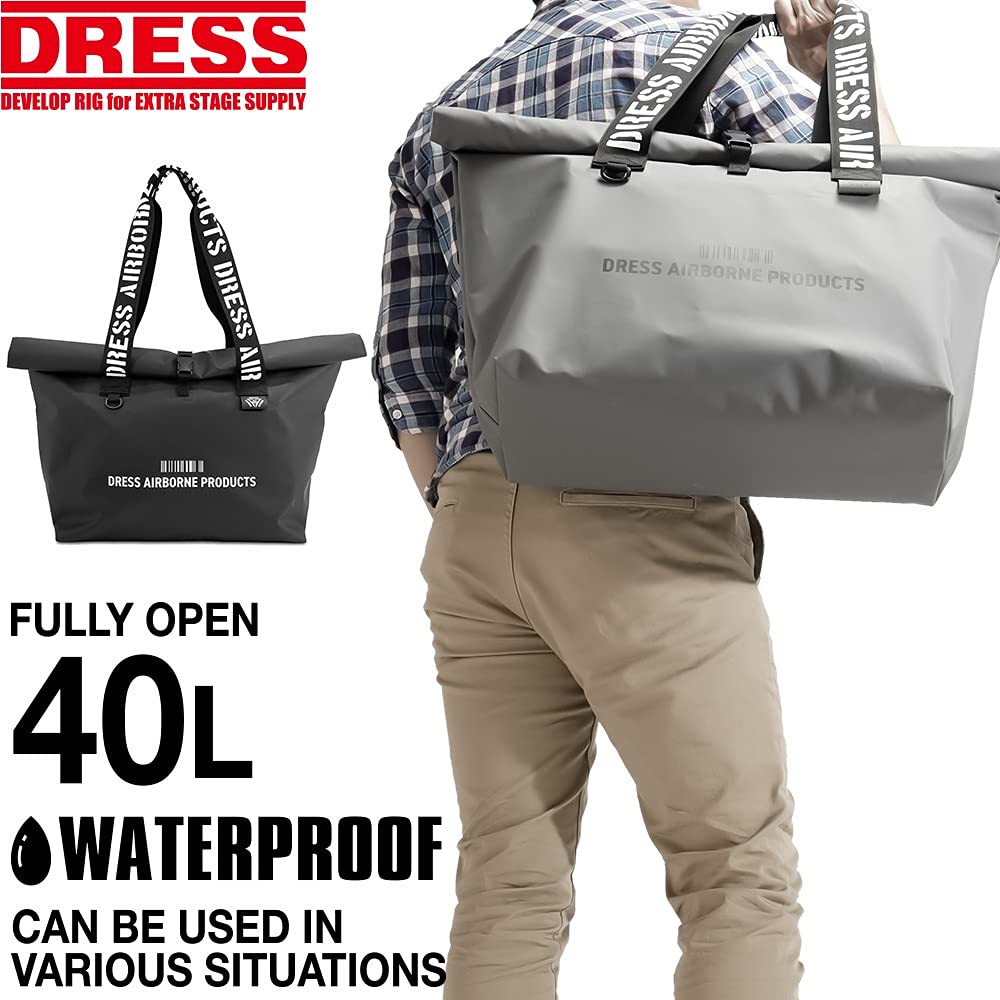 [Dress] Waterproof Tote Bag 40LGRY Fishing Disaster Prevention Disaster Camping Waterproof Large Storage Water Repellent High Performance Waders Long