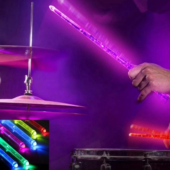 LED Light Up Drumsticks Rechargeable Glow In The Dark Drumsticks with 15