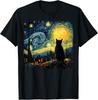 Cat Starry Night Van Gogh Cat For Cat Lover Cat Mom Cat Dad Unisex T-Shirt