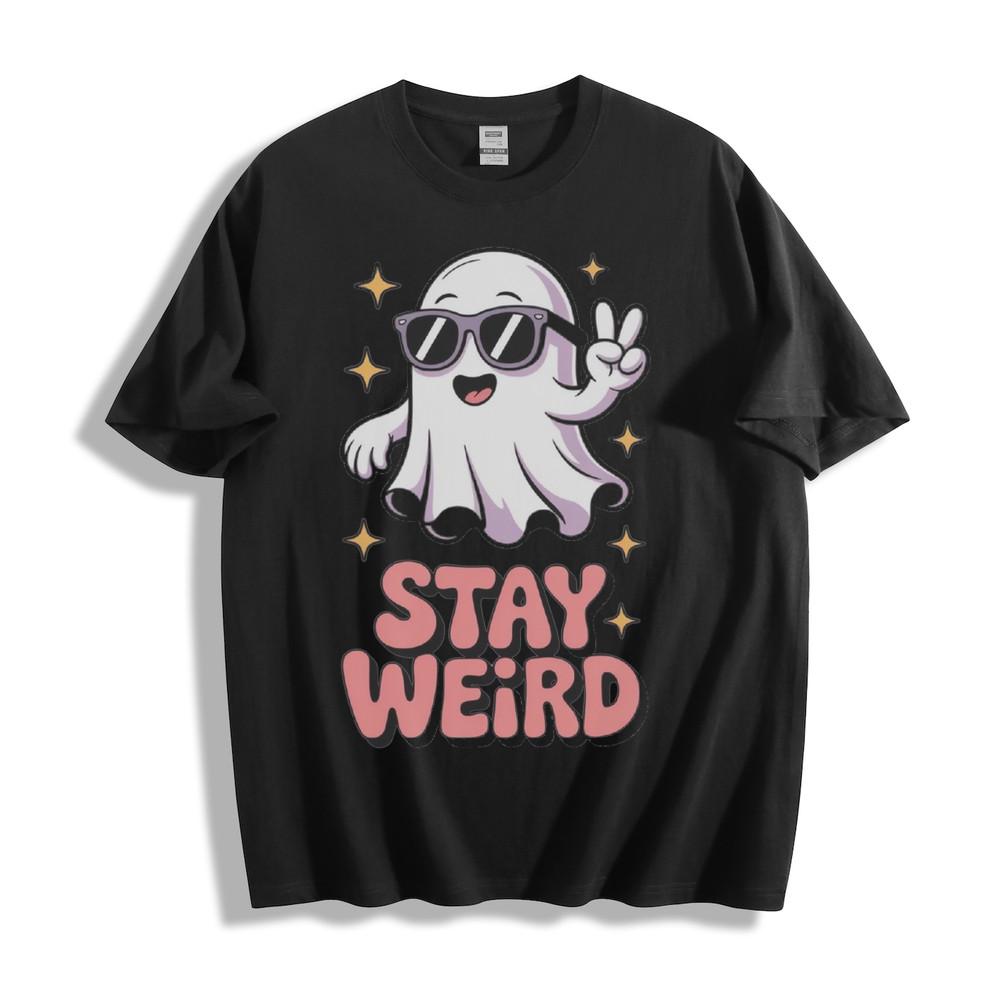 Футболка с принтом 'Stay Weird Ghost'