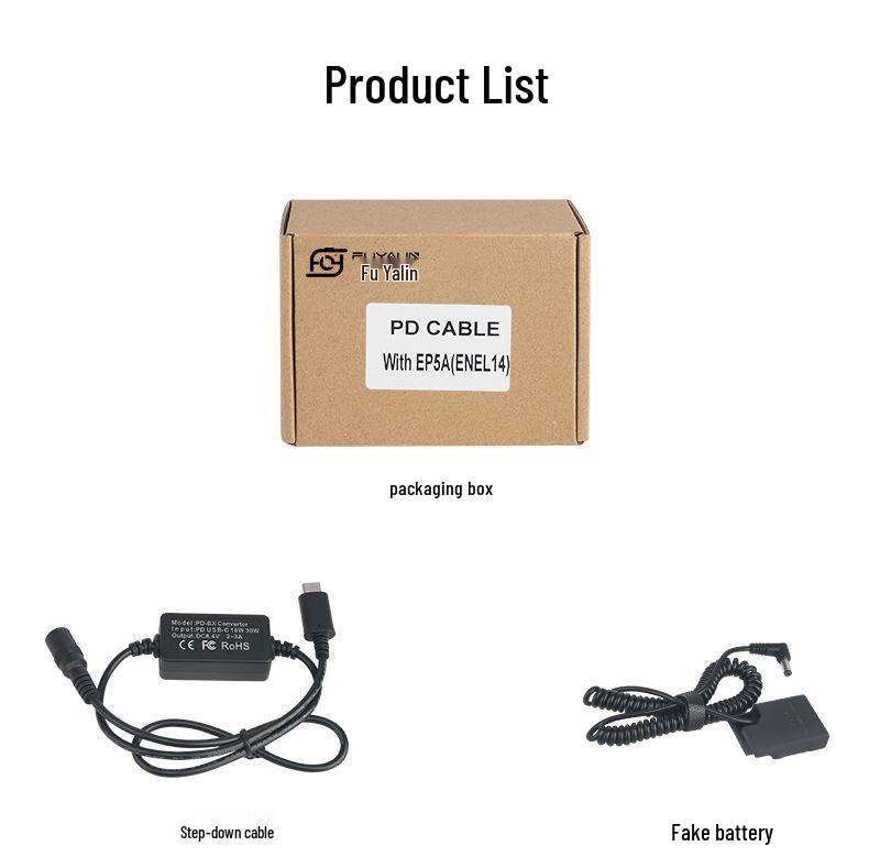 USB-C адаптер EP5A для Nikon D5100-D5500, P7800, аккумулятора EN-EL14