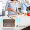 AM/FM радио винтажное настольное радио, 30BTL деревянное радио, поддерживает USB/1200mAh аккумулятор/TF, подходит для дома, офиса,
