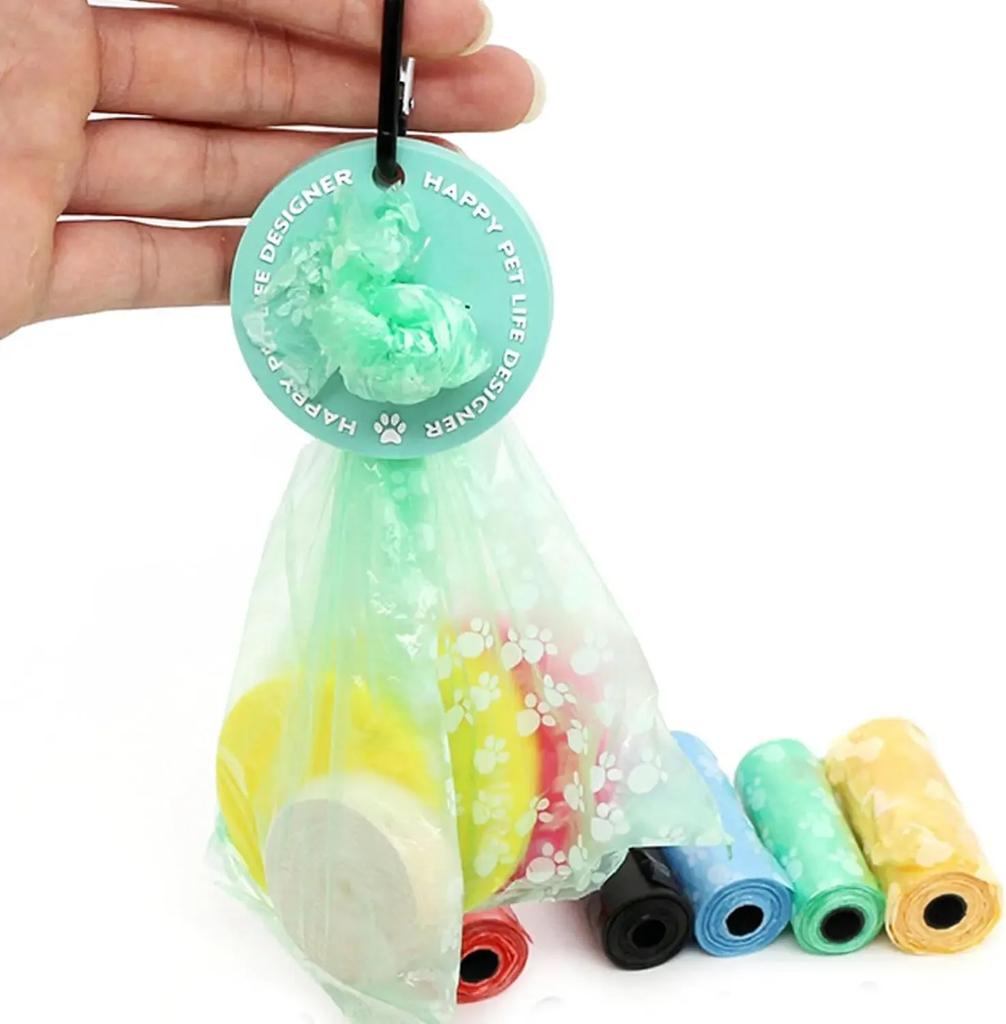 2 Colors Dog Poop Bag Holder Waste Bag Holder with Carabiner Clip Pet Waste Bag Dispenser for Dog Walking Accessory
