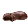 2025 Spring and Autumn New Mother Leather Shoes Women's Soft Leather Soft Sole Muffin Sole Single Shoes Women's Shoes Round Head Buckle Casual