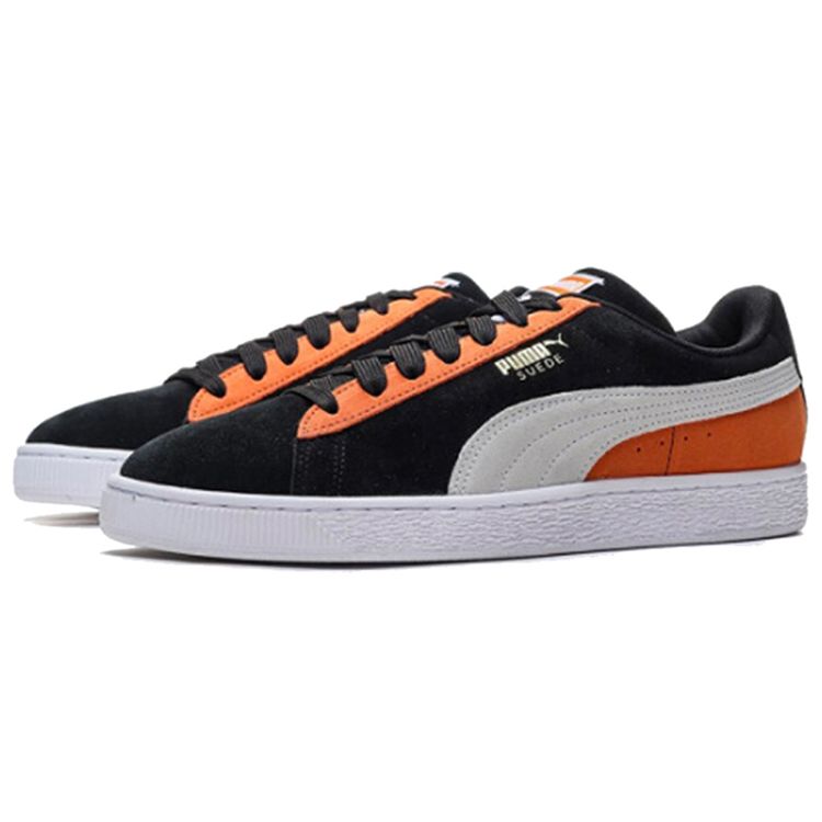 Puma Замшевые Классические Повседневные Универсальные Низкие Кроссовки Унисекс Кроссовки Черно-Оранжевые 365347-78