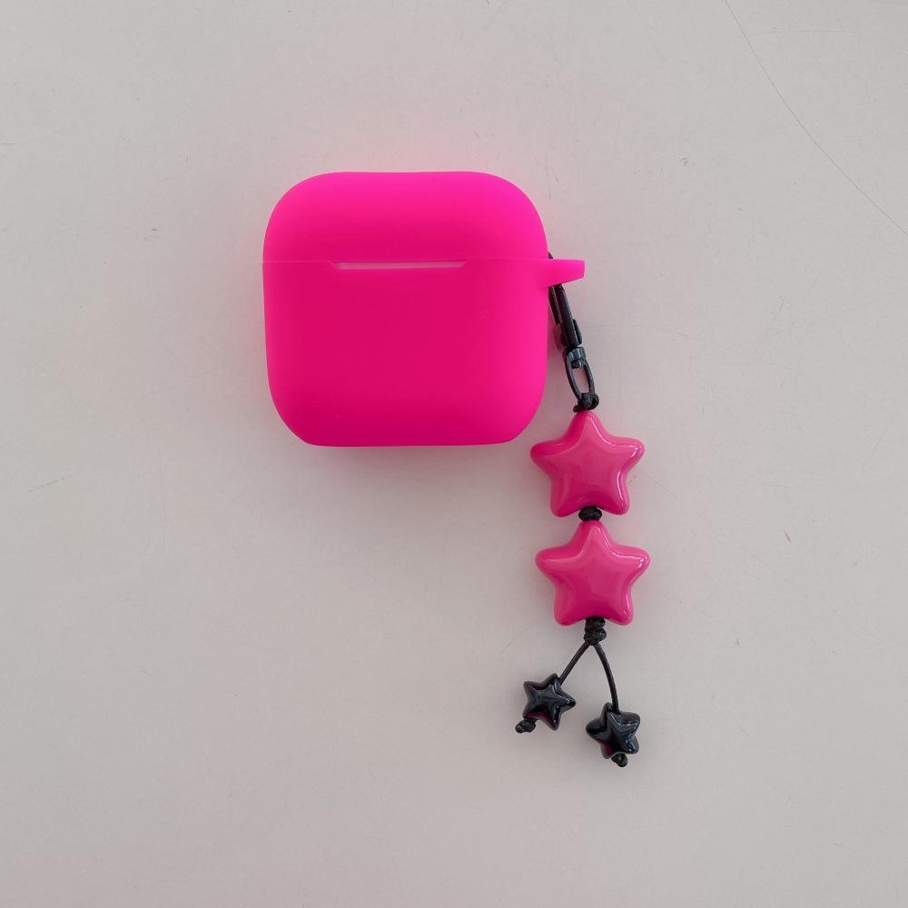 Простой однотонный силиконовый чехол для наушников Apple AirPods 1 / 1-го поколения со звездочкой-подвеской PRO1 нишевый PRO1