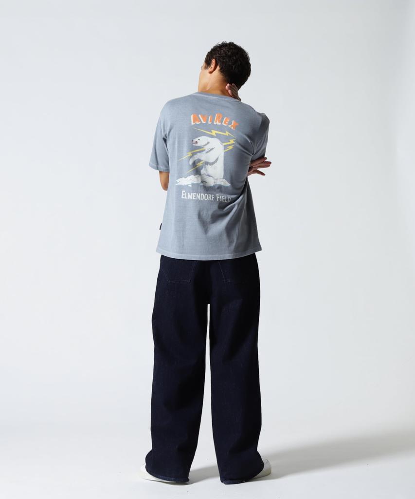 AVIREX FADE WASH ALASKA T-SHIRT men's XL 020 gray 783-5234034