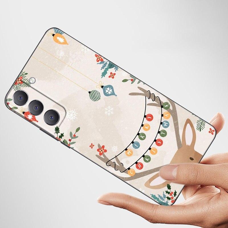 Чехол для телефона Merry Christmas для Samsung Galaxy S22 Pro S21 S20 FE Ultra S10 Lite S10 S10E S9 S8 Plus, мягкий черный чехол из ТПУ