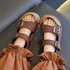 Летние новые детские сандалии модные сандалии в студенческом стиле для мальчиков и девочек с мягкой подошвой простые однотонные детские сандалии с защитой от ударов