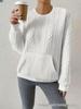 Осень/Зима Свободный Пуловер С Крупной Вязкой - Повседневный Топ С Круглым Вырезом
