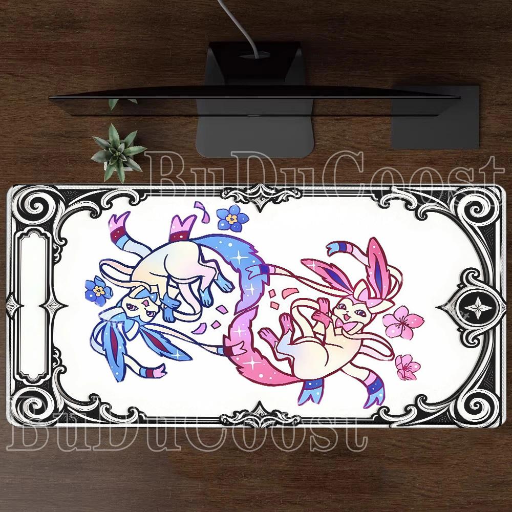 Eevee family pokemon Anime Gamer Mouse Pad Cabinet Kawaii Tablepad XXL PC Keyboard Rug Office Laptop PC Gaming Rubber Desk Mat