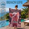 Custom Name Pig Bubbles Beach Towel Microfiber Beach Towel, Lightweight and Quick-Dry, for Summer Travel, Swimming Pool Gift