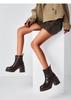 St&Sat Fashion Boots Thick Heel Zipper Short Boots