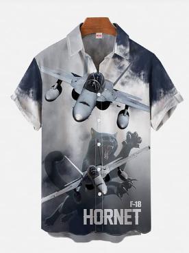 Fighter Series 1D Digital Printing Men's Hawaiian Shirt Short Sleeve Wholesale