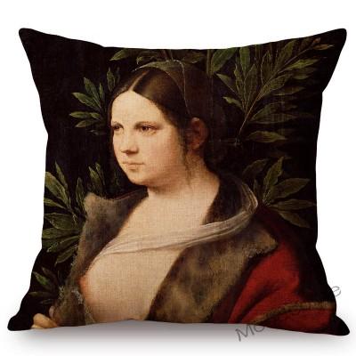 Italian Renaissance Giorgione Famous Oil Painting Sleeping Venus Linen Sofa Decoration Pillow Case Gallery Art Car Cushion Cover