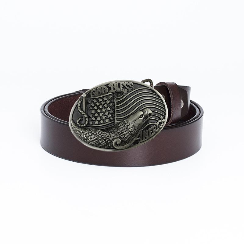 Ремень с пряжкой в виде орла с бронзовой точечной краской, модный ремень с американским флагом