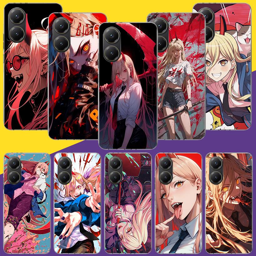 Чехол для телефона C-Chainsaw Man Power для Xiaomi Poco X7 X6 X5 Pro F7 Ultra Redmi 15C 15 13 13C 12 12C 10 10A 10C 9 9A 9C 9T Чехол Po