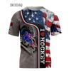 Men's T-shirts 3d Graphic Beautiful Hockey Printed Sports Tops Short Sleeve Street Oversized Man Tees Plus Size 6XL Summer Top