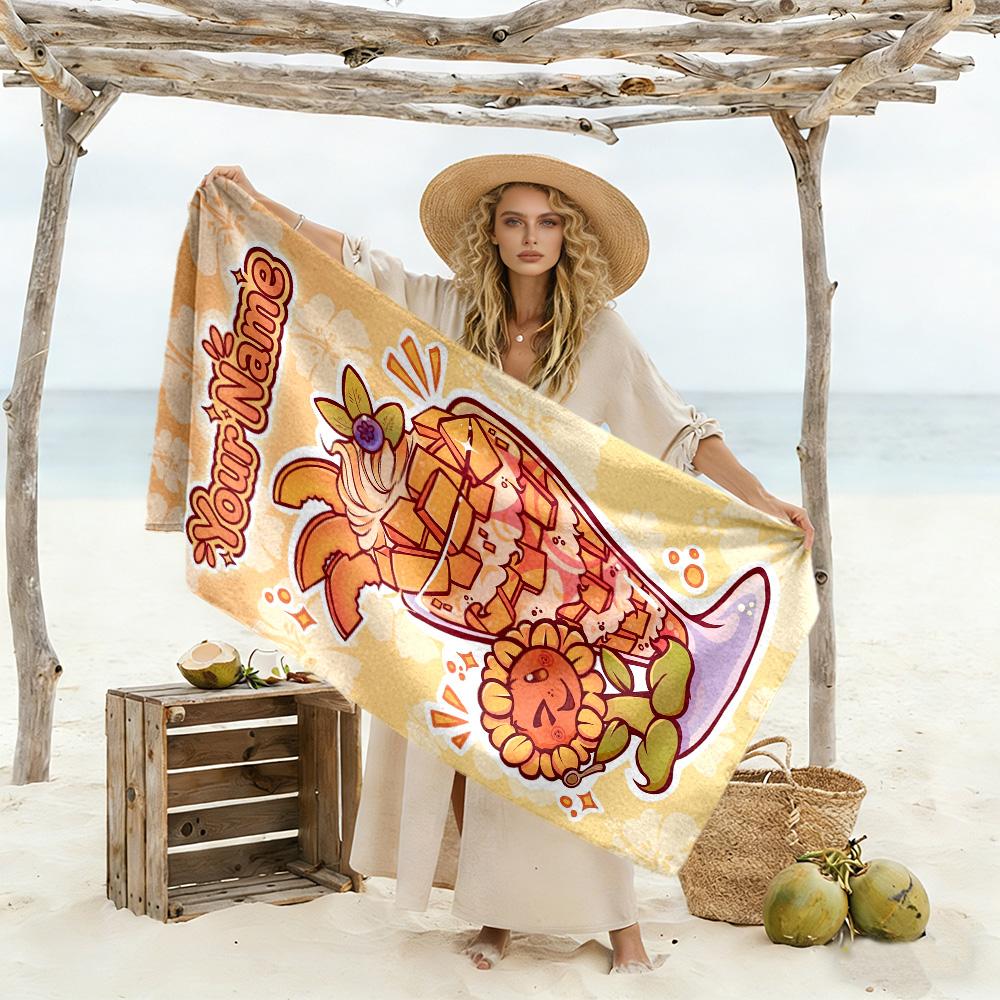Plants Vs. Zombies Customize Your Name Beach Towel Soft Durable Quick-Dry Suitable for Swimming Gym Camping Yoga Vacation