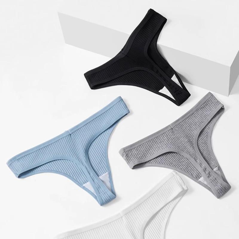6 Pieces Women's Sexy Thong, Threaded Cotton Thong Women's Pants Women's Underwear