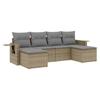 VidaXL Salon de Jardin avec Coussins 6 pcs, Canapés de Terrasse, Ensemble de Meubles de Patio, Mobilier d'Extérieur, Beige 3252856