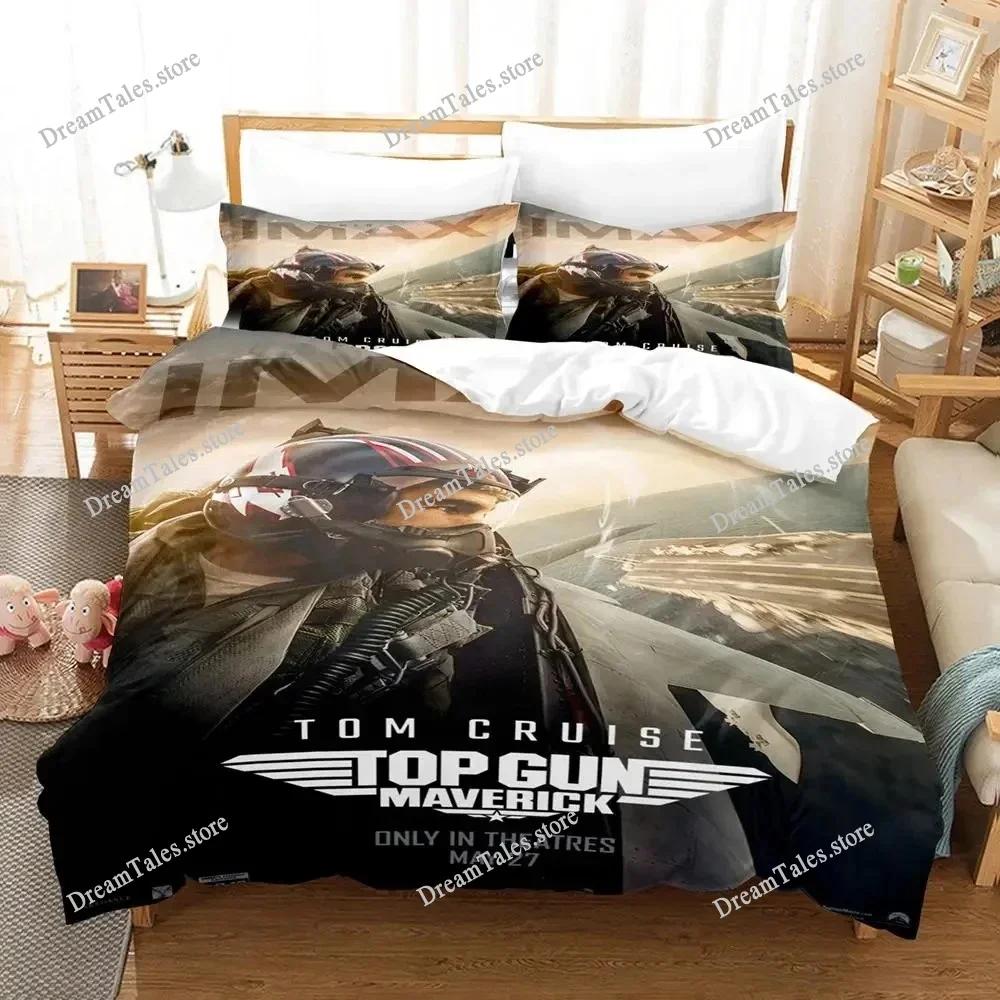Постельное белье Top Gun Maverick для мальчиков и девочек, размер Twin/Queen, пододеяльник, наволочка, кровать, дети, взрослые, модный домашний текстильextile369