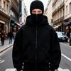 Мужская балаклава, худи на молнии, куртка с маской, толстовка с капюшоном, ветрозащитная спортивная куртка с большими карманами для спорта на открытом воздухе, фитнеса, зимы, на каждый день