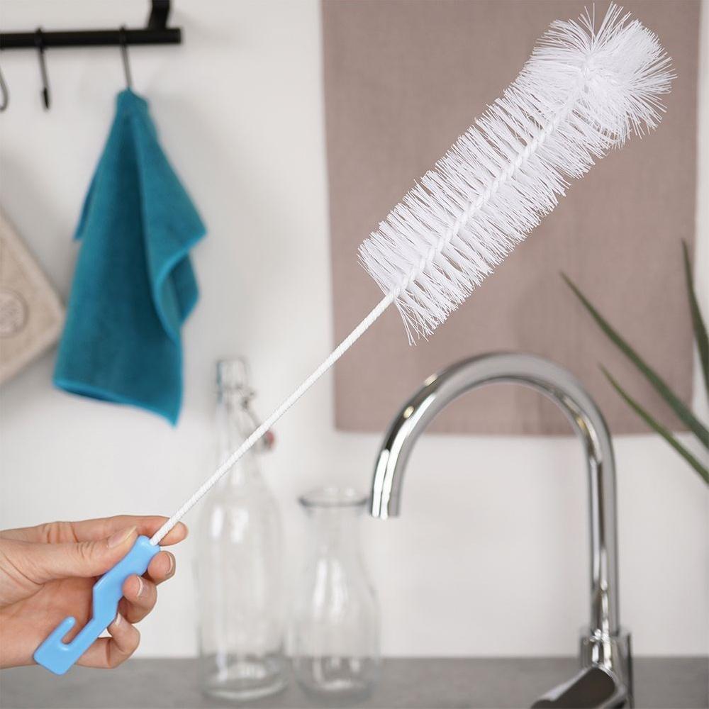 Brush for washing bottles, cleaning the necks of thermos jugs, long washer