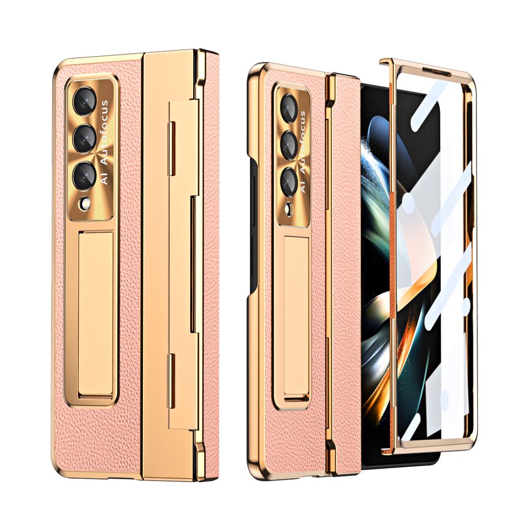 Anti -Drop Full Protection Leather Folding Case For Samsung Galaxy Z Fold 4 5g Fold4 Fold3 Fold 3 Zfold4 Front Glass Film Coque