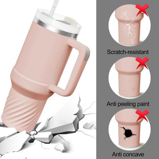 Силиконовый стакан на 40 унций, противоскользящий, шумопоглощающий, устойчивый к царапинам, дорожная бутылка для воды, нижний держатель, защитная крышка, аксессуары для стакана