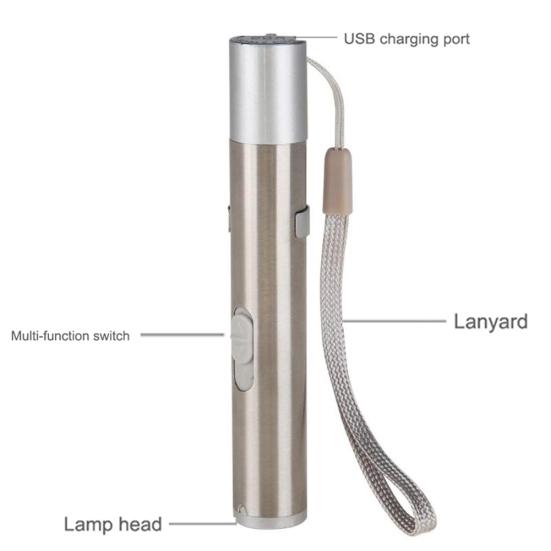 3 в 1 USB светодиодный мини-фонарик Яркий инфракрасный лазер УФ-лампа для обнаружения денег