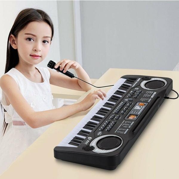 Новейшее обновление, 61 клавиша, цифровая музыка, электронная клавиатура, орган, фортепиано, набор с микрофоном, подарок