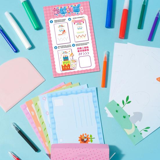 1 набор DIY Rainbow Scratch Painting Kit с красками, ручками, наклейкой-скребком