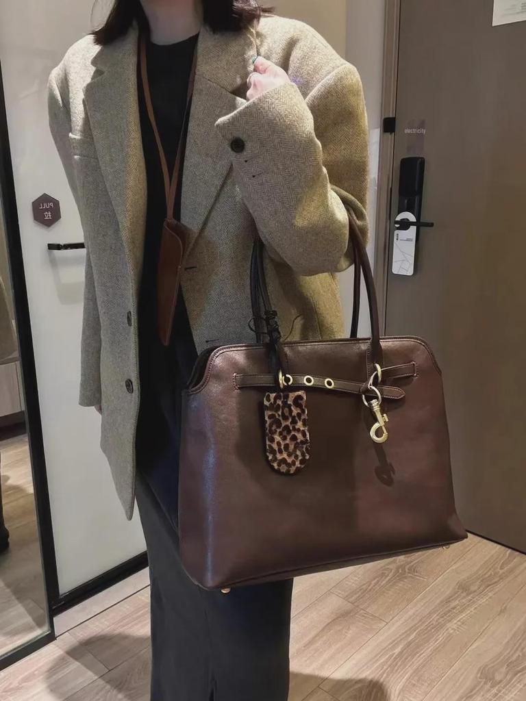 Винтажная сумка-тоут Bowling из воловьей кожи - сумка на плечо и подмышку