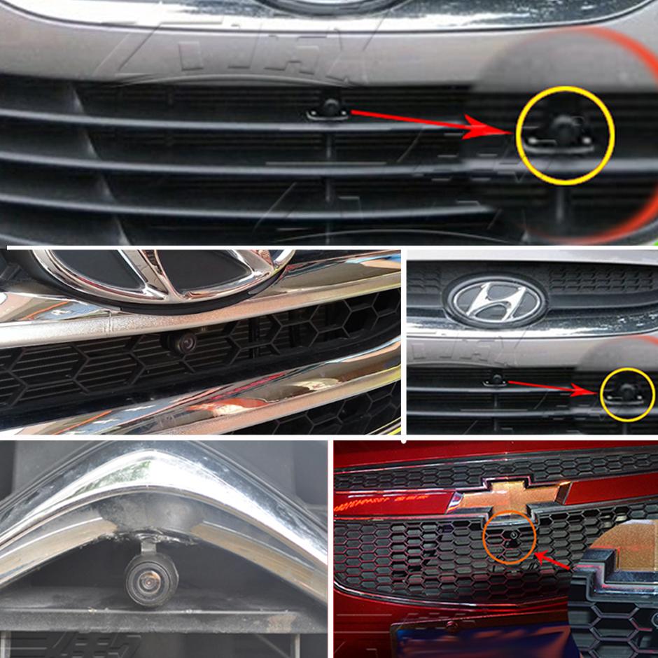 Автомобильная передняя камера заднего вида HD ночное видение Широкоугольный обзор Парковочная камера Водонепроницаемая Автоматический монитор заднего вида Цветное Има