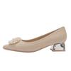 Pointed low-heeled thick-heeled bridesmaid shoes women's spring 2025 new French niche commuter banquet shoes