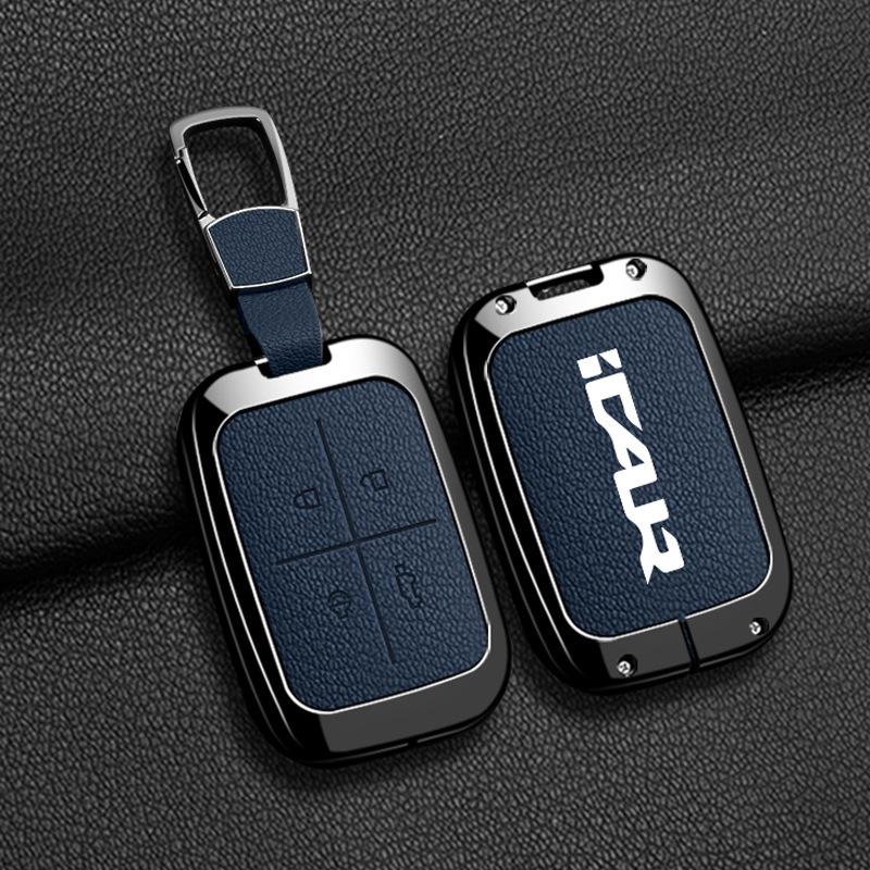 For Chery iCAR iCAUR V23 2025 2026 Zinc Alloy Leather Car Key Case Electric Vehicle Remote Key Shell Bag Key Protective Cover