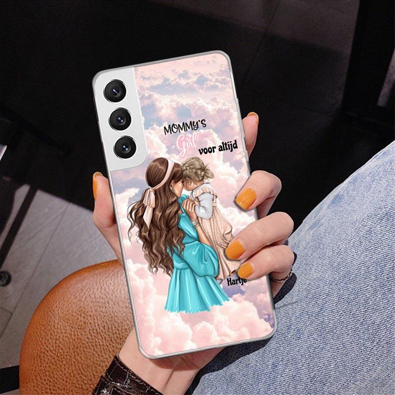 Girl Super Baby Mom Pink Phone Case For Samsung Galaxy S24 S25 Edge S26 Ultra S23 S22 S21 Plus S20 FE + Personalized Print Cover