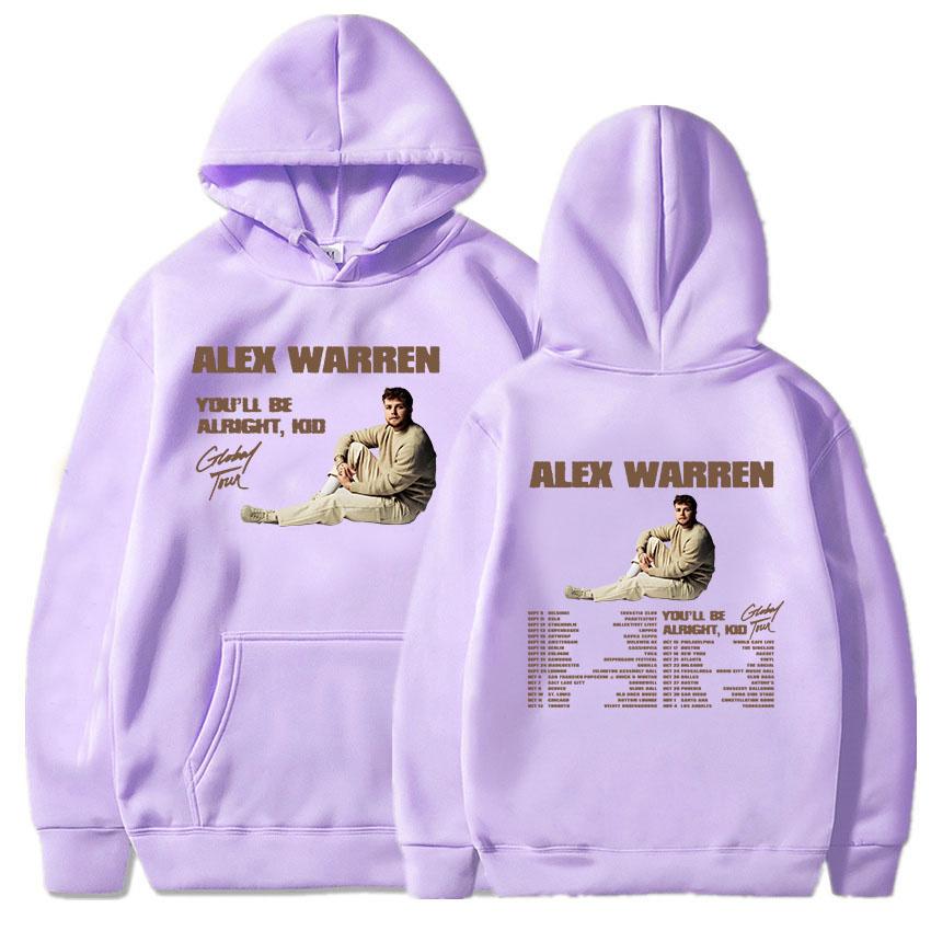 You'll Be Alright Kid Alex Warren Hoodies Мужская одежда Зимние толстовки с капюшоном с длинным рукавом Певица Графический принт Топ