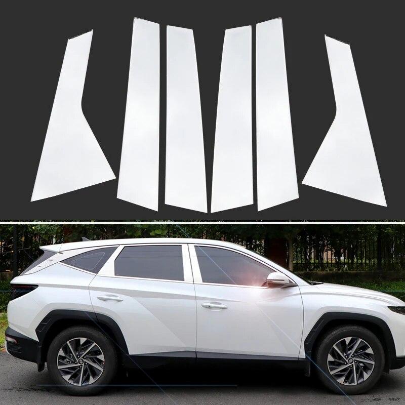 For Hyundai Tucson NX4 2022 2023 Hybrid N Line Car Window Pillar Posts Cover Column Trim Strip Sticker Exterior Accessories