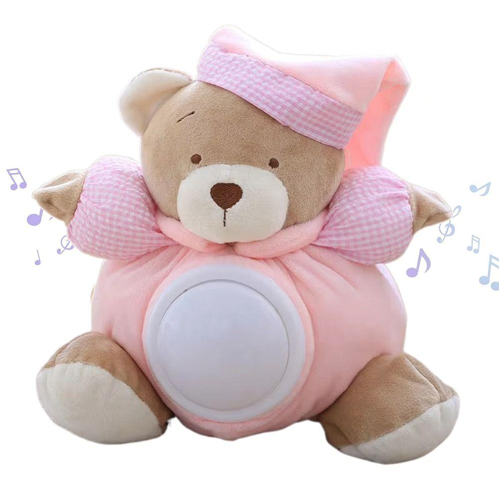 Musical Sleeping Comfort Bear Breathing Light Breathing Stuffed Animal Toy Appease Bear Toys Sleep