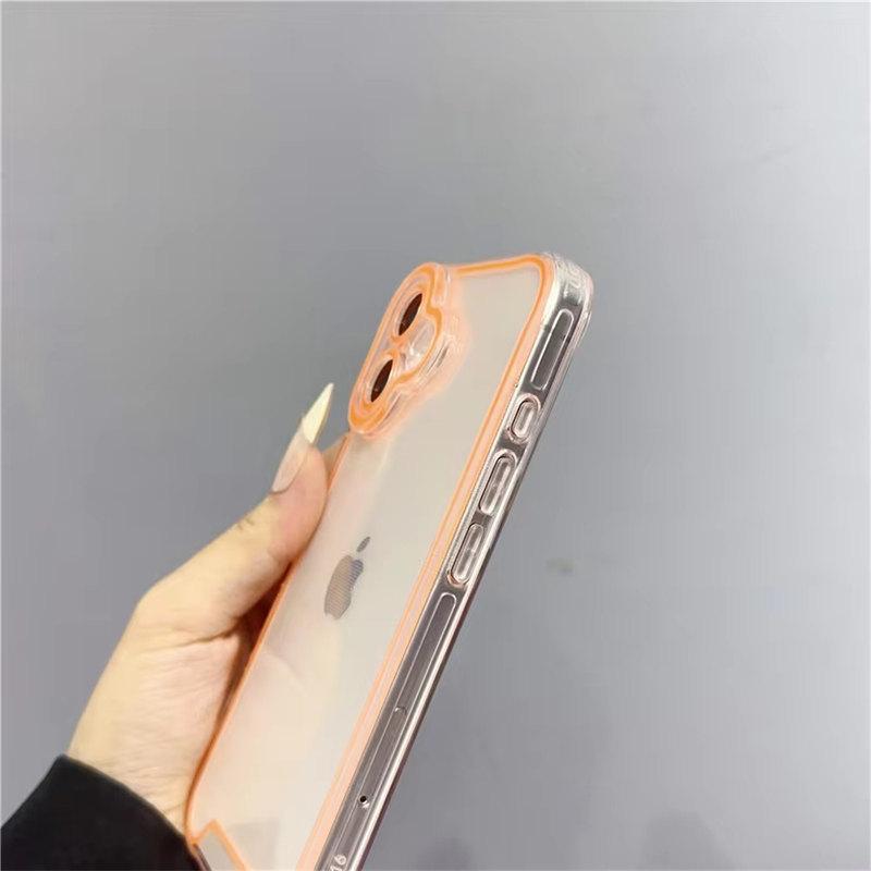 Светящийся неоновый флуоресцентный прозрачный чехол для iPhone 16 Pro Max 15 14 13 12 11 XR XS X Защита камеры Мягкий противоударный чехол