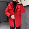 New Down Jacket for Men's Mid-length Men's Thickened Thermal Jacket for Multi-pocket Windproof Outdoor Top