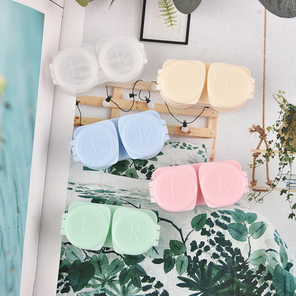 Portable Contact Lens Box Lightweight Plastic Lens Holder Kit with Tweezers Remover Tool for Daily Outdoor Travelling