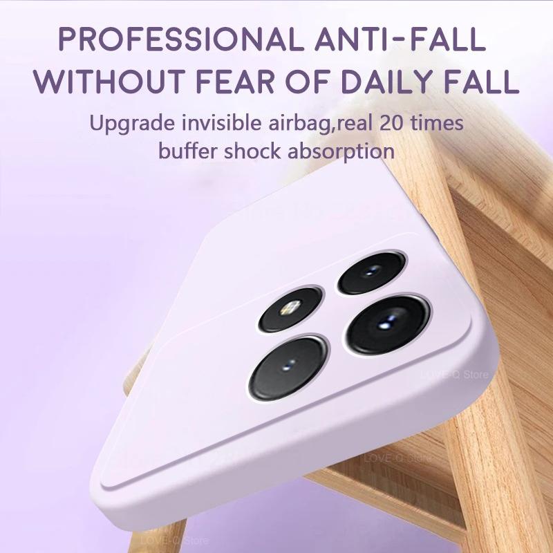 Для Poco X6 Pro Чехол Противоударный Жидкий Силикон Мягкий TPU Чехлы для Телефонов Xiaomi Poco X6 Pro 5G Poco X 6 X6Pro PocoX6 Pro Задняя Крышка