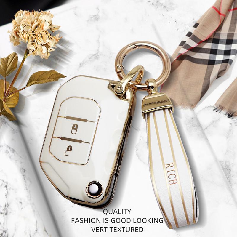 Роскошный чехол для дистанционного ключа с золотым краем, защитный чехол для Jeep Gladiator JT Wrangler JL 18-21, брелок для автомобиля