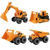 Children'S Large Simulation Sliding Construction Vehicle Toy Set Excavator Bulldozer Toy Car Stall