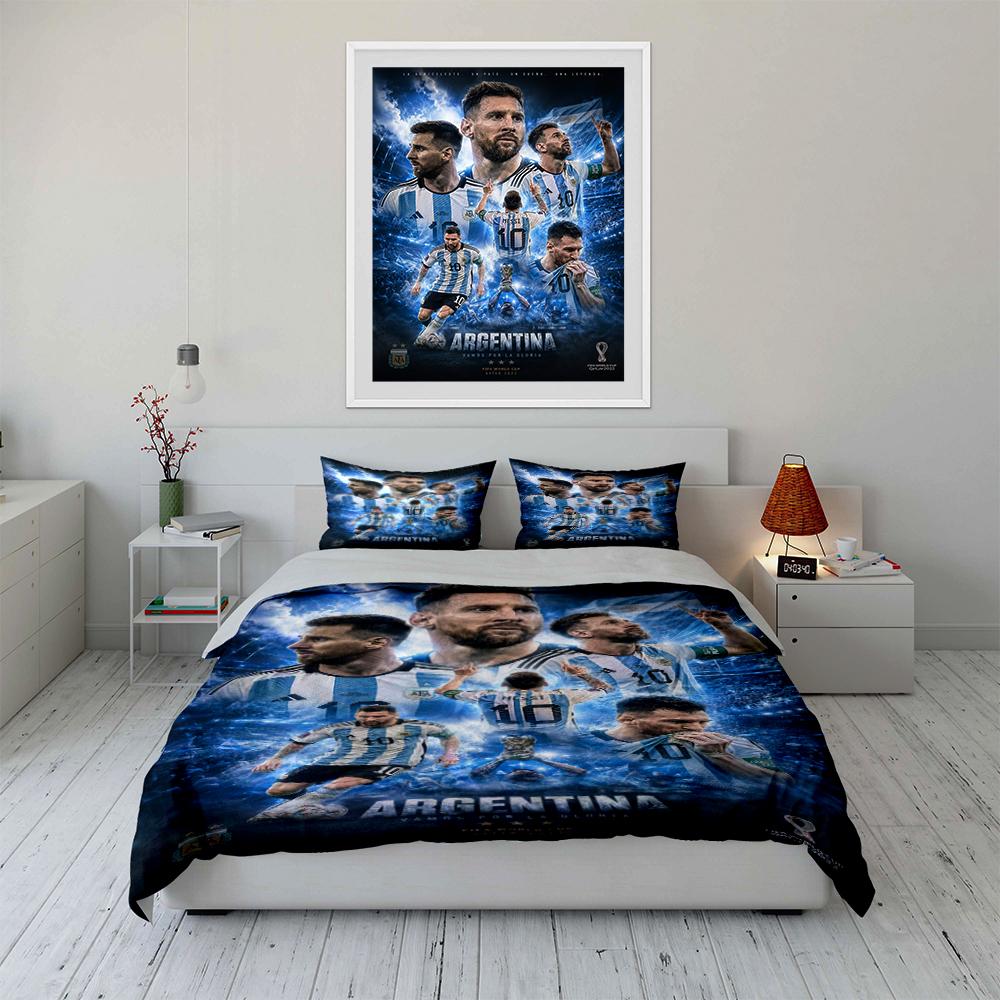 Argentina Soccer Bedding Set Bedding Duvet Cover Set Duvet Cover Pillowcases Home Decor (1 * Duvet Cover 2 * Pillowcases, without duvet insert)