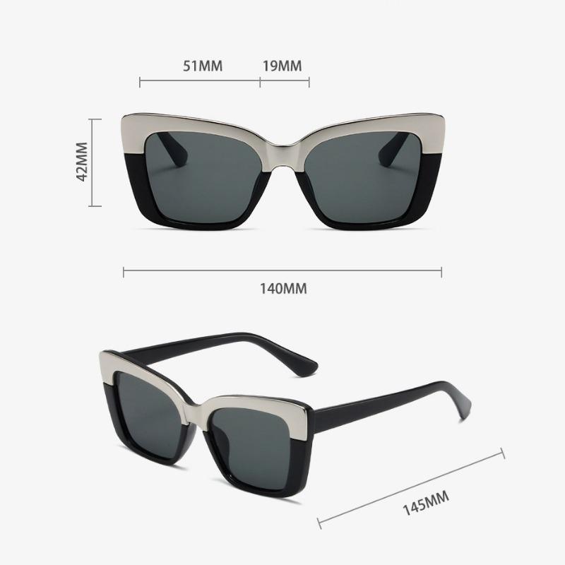 Non-polarized Sunglasses for Women Fashion Retro Cat-eye High-definition Fashionable Anti-blue Light Large Frame Casual Eyewear